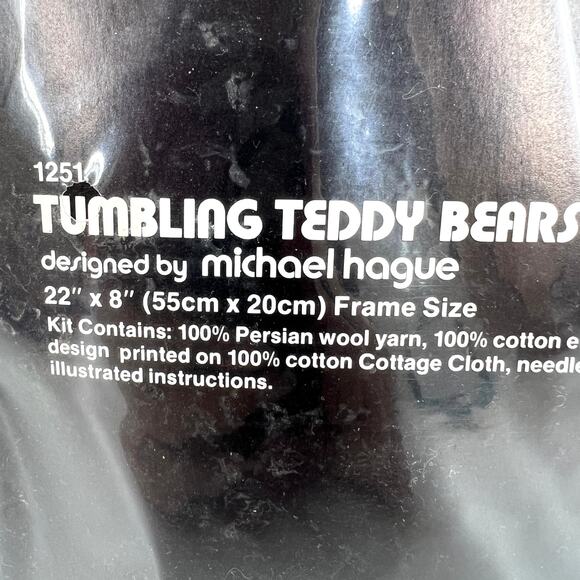 Vintage Dimensions Crewel Stitch Kit Tumbling Teddy Bears 1251 Sealed - Picture 3 of 4
